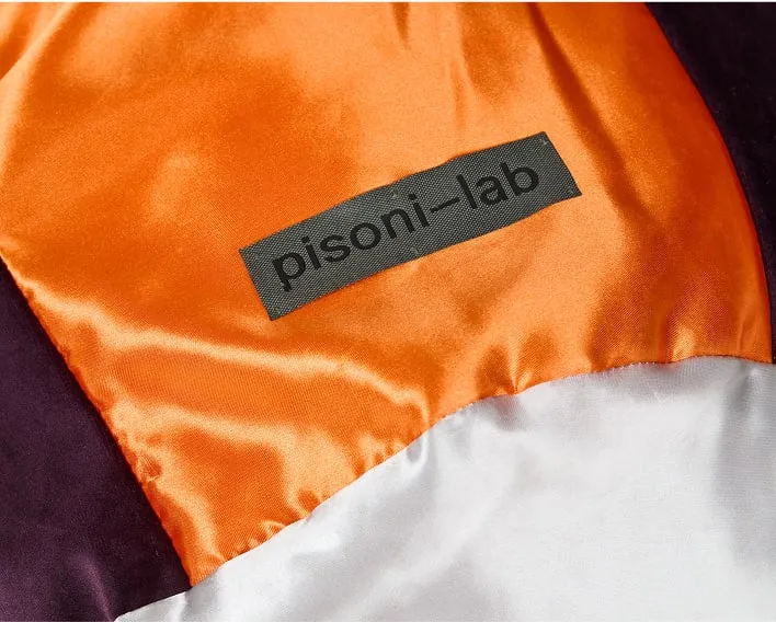 Tissus orange brillant avec étiquette Pisoni-lab