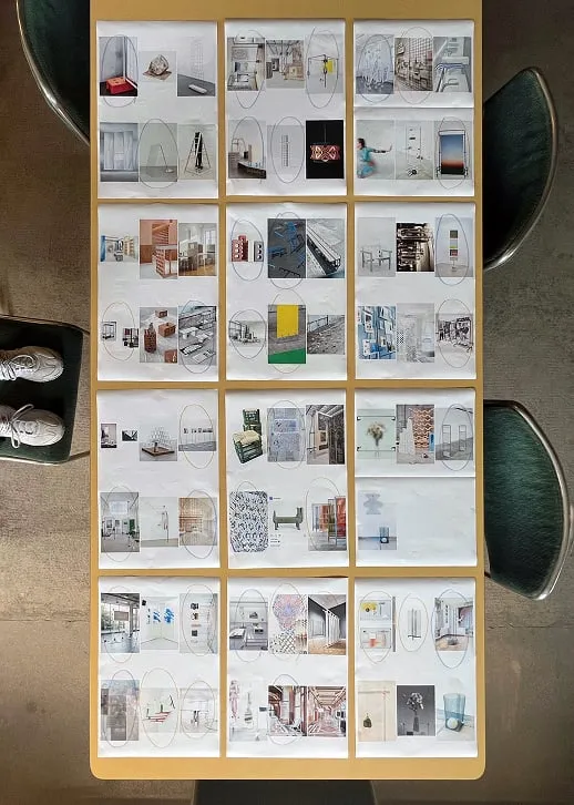 Une table qui contient plusieurs photos dessus